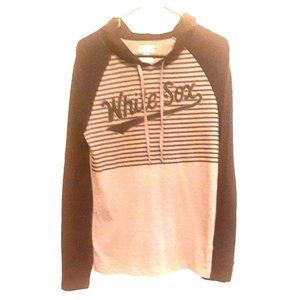 Small Mens White Sox Hoodie Unisex Pullover Shirt Gray Long Sleeve Lightweight